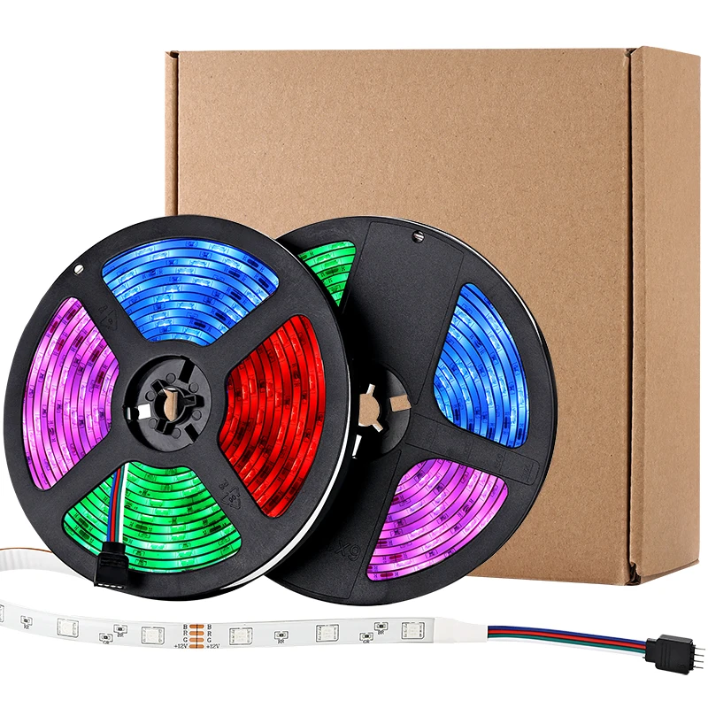 

LED Strip Light RGB SMD 5050 LED RGB Ribbon Waterproof Emitting Light Diode Tape Ribbon Stripe DC 12V RGB WIFI Controller Set