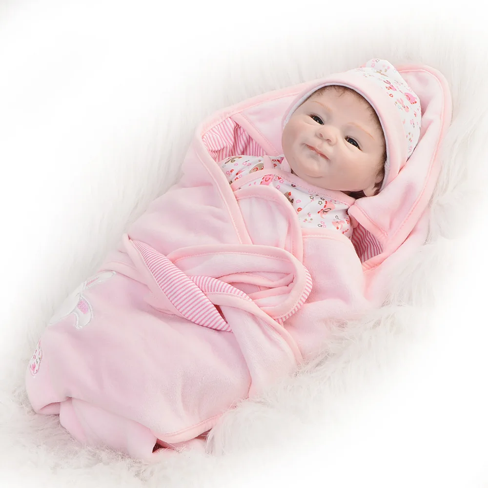  Keiumi Cloth Body Model Infant 17-Inch Soft Silicone Reborn Baby Doll