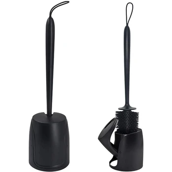 

Toilet Brush with Holder, Silicone Brush Toilet Brush Cleaner for Bathroom Cleaning Supplies-Dropship