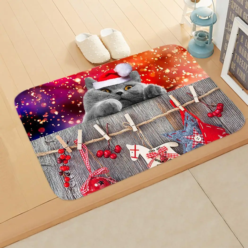 

Practical Print Square Shape Water Absorption Non-slip Home Mat Christmas Style Bathroom Mat As Picture 24 Style Kerst mat
