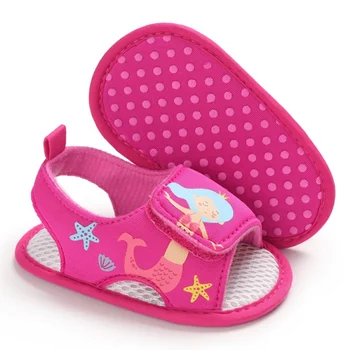 

Baby Girls Print Sea Princess Breathable Anti-Slip Summer Shoes Sandals Toddler Soft Soled First Walkers Shoes 2020