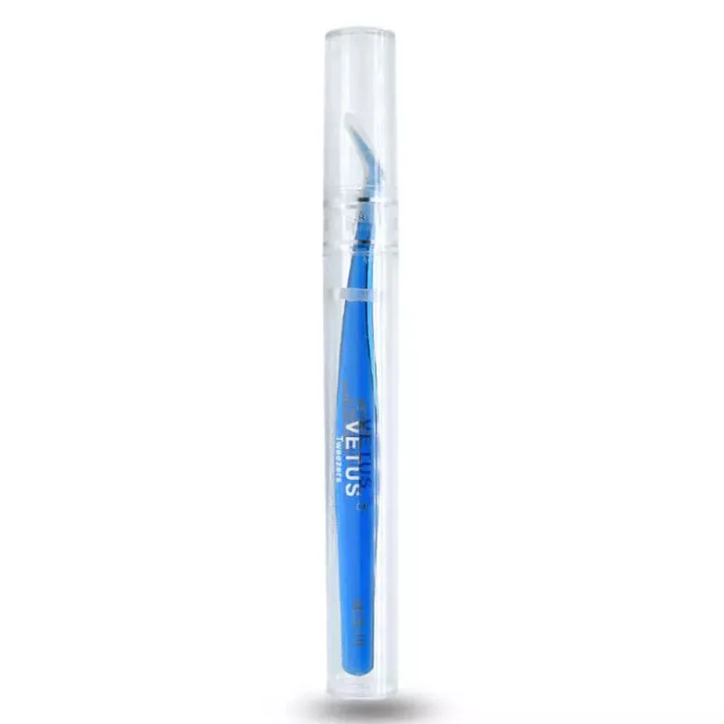 MCS19-blue Реснички Mcs цветные пинцеты для наращивания ресниц макияж из нержавеющей стали немагнитные пинцеты для накладных ресниц 3D Точный аппликатор - Цвет: MCS19-blue