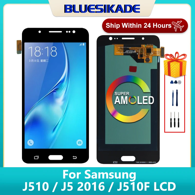 Super AMOLED для Samsung Galaxy J5 2016 дисплей ЖК сенсорный экран дигитайзер J510 J510FN J510M