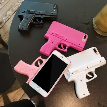 

Hot Sale Special Design Gun Shape Plastic cover Light Blank Shockproof Phone Case For iphone 11pro max xr 8plus xs 6splus