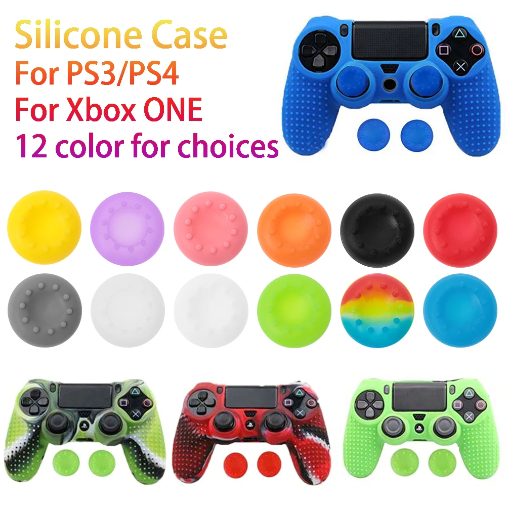 

10Pcs Colorful Controller Joystick Silicone Anti-slip Case Thumbstick Grips Cover Cap Key Protector for PS3 PS4 Game Accessories
