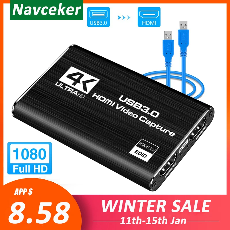 2021 USB3.0 HDMI 4K 60Hz видео Захват к USB карты ключ игра потоковая прямая трансляция с
