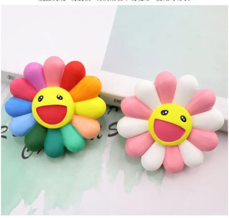 Cute Smile Sunflower Pendant Resin Mold Car Perfume Clip Jewelry Making Tools T4MD