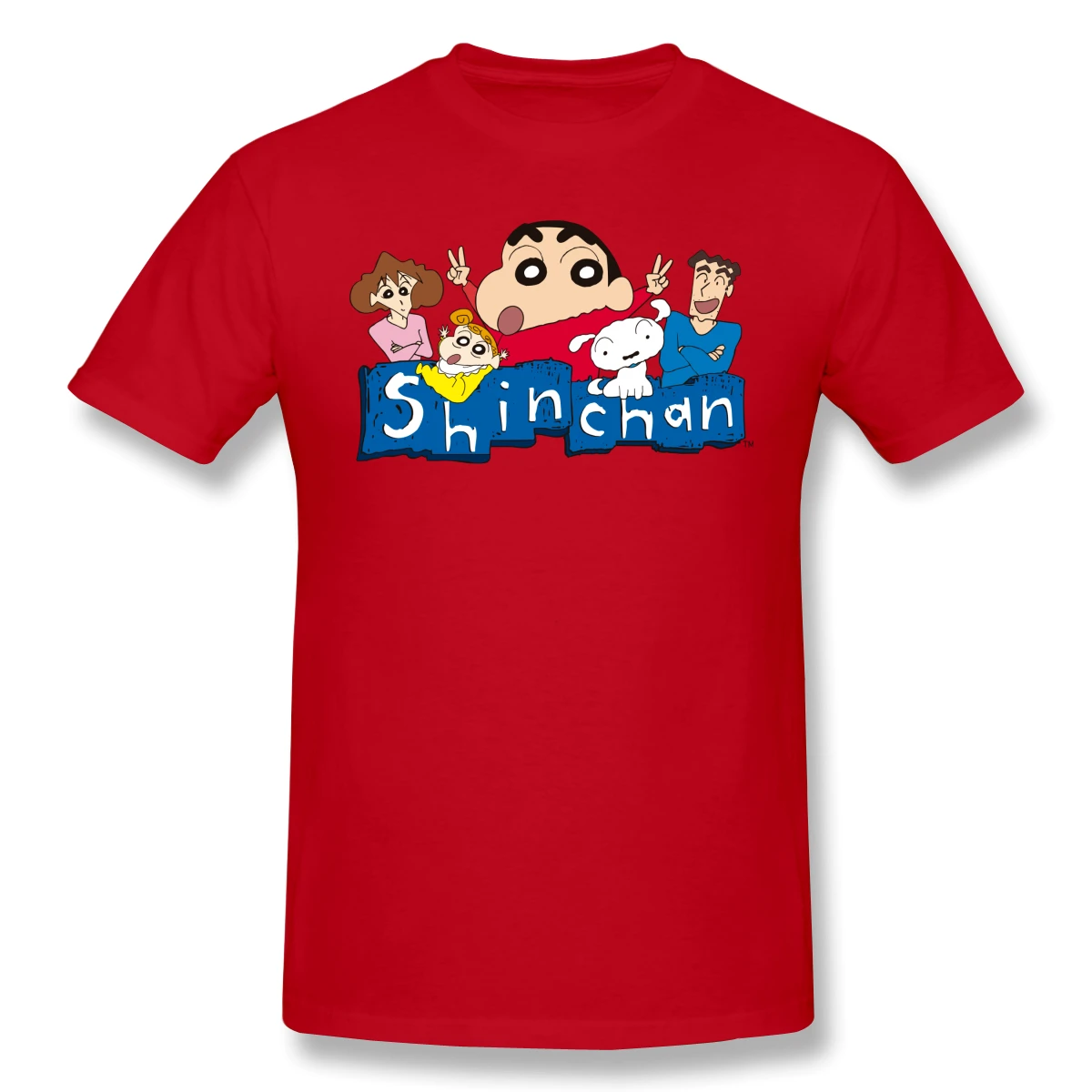 Crayon Shin Chan, повседневная мужская футболка с круглым вырезом и принтом, мужская и модная футболка в стиле хип-хоп из хлопка