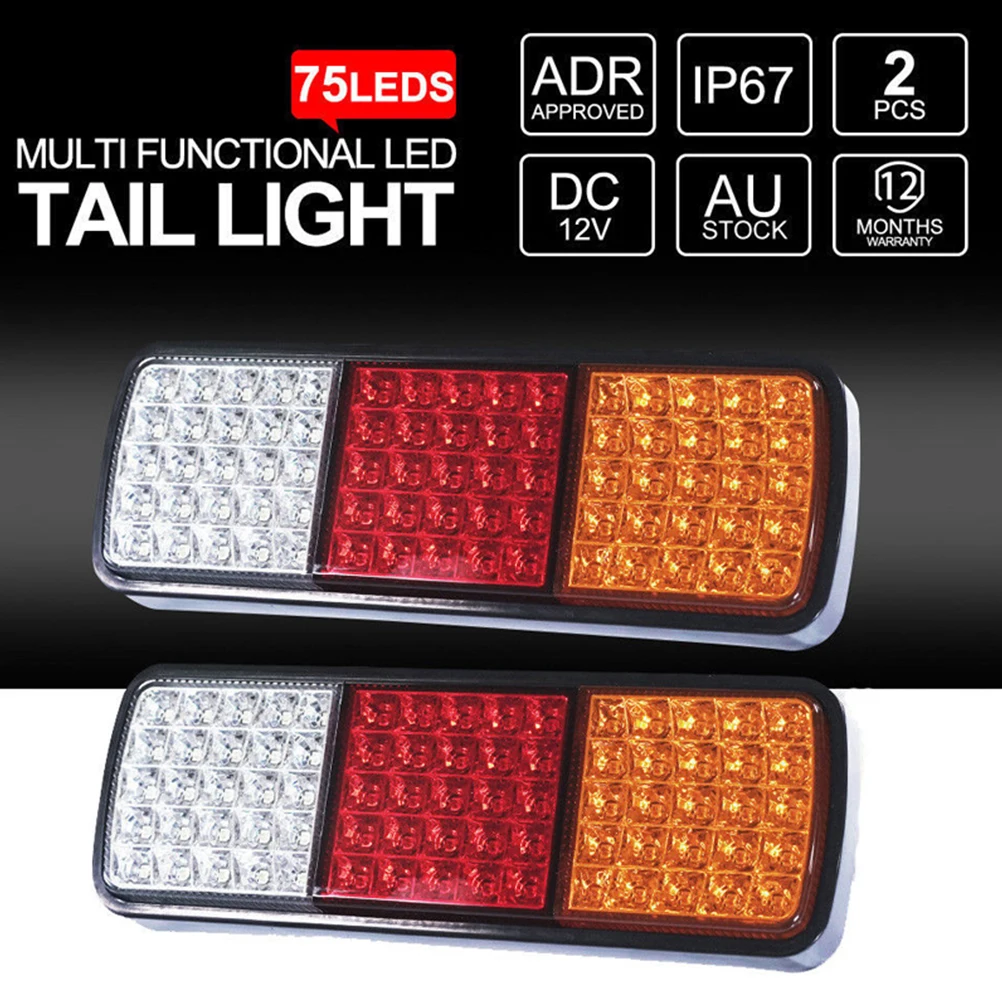 

2PCS 75LED Truck Trailer Tail Light 12V LED Parking Lights Car Truck Rear Tail Lamp Truck Accessories 3 Colors Trailer Lights