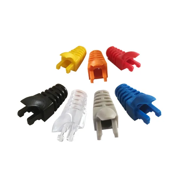 OULLX RJ-45 CAT6 CAT5e Крышка адаптера Сетевой кабель Ethernet Разъем Разъемы RJ45 Колпачки Cat 5 CAT6 Защитный рукав Разноцветный 2