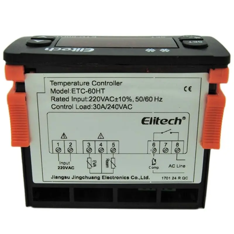 Controlador de Temperatura Digital Termostato Embutido Creme de Refrigeração 30a Compressor hp