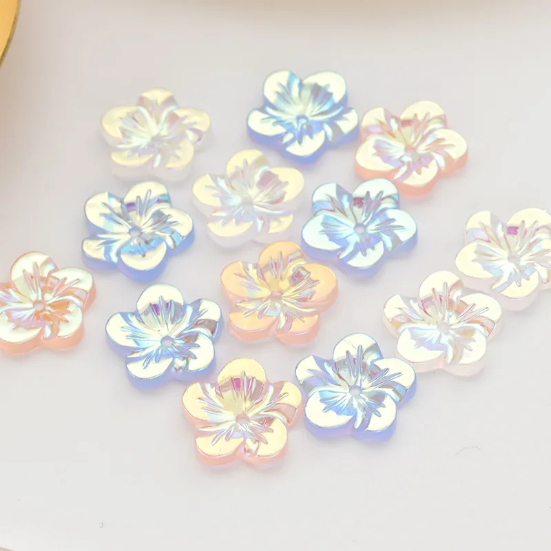 

20 шт., цветок из смолы для волос, 16 мм