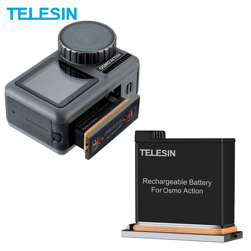 TELESIN Аккумулятор для DJI Osmo Action Замена литий-ионная батарея 3,85 V 1300mAh аксессуары для батарей