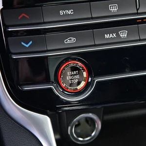 Image 2 - سيارة زينة الداخلية ل جاكوار F PACE XEL XFL XE XF سيارة الإشعال التبديل بنقرة واحدة بدء وقف المحرك زر ABS ملصقات
