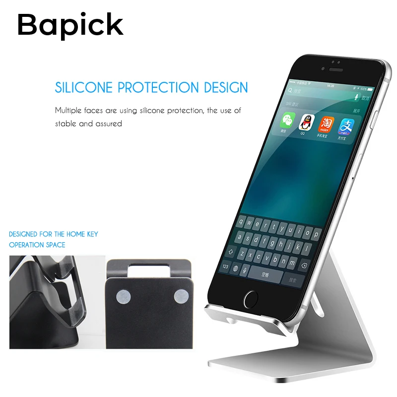 

Bapick Potable Mobile Phone Holder Desk Stands for Iphone 8 X XS XR Huawei Ipad for Samsung Xiaomi Phone Support Tablet Desktop