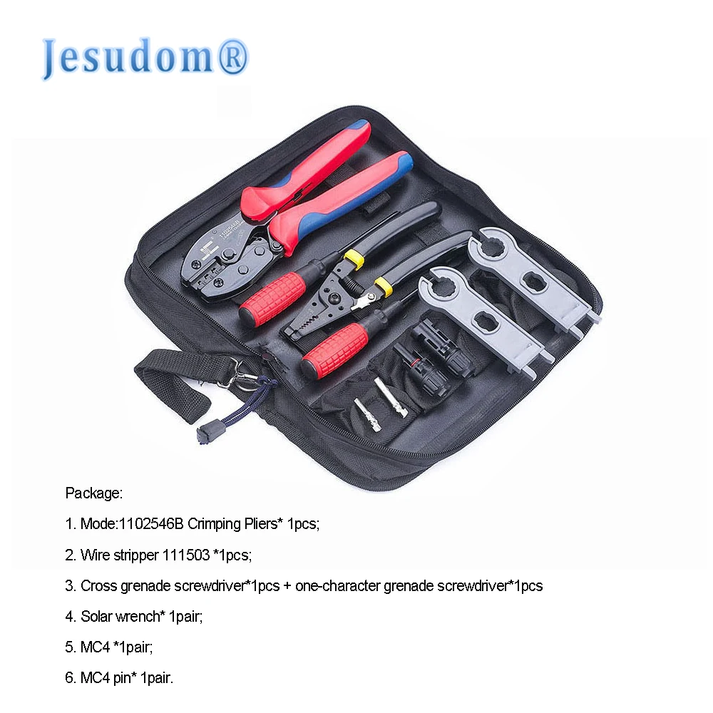 

1102546B Crimping Pliers Tool for MC3 MC4 PV Special Clamp Tool for MC4 Solar Cable Connector AWG14 AWG12 AWG10