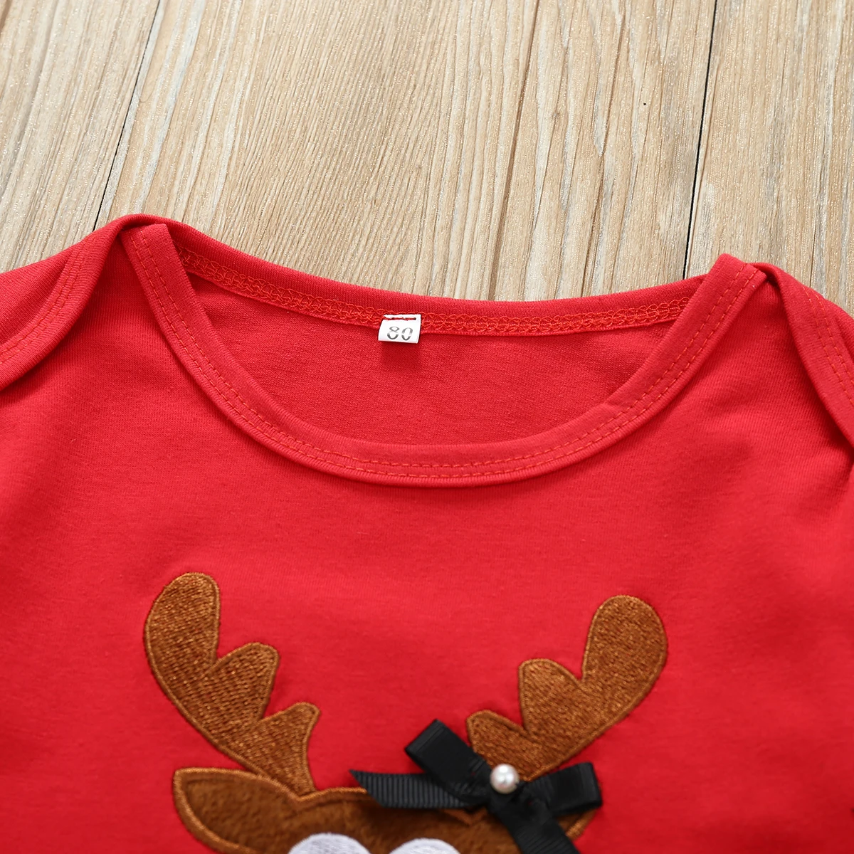 My First Christmas/комплект одежды для маленьких девочек, платье-пачка с оленем топ в полоску с оборками и расклешенными штанами детская одежда для девочек