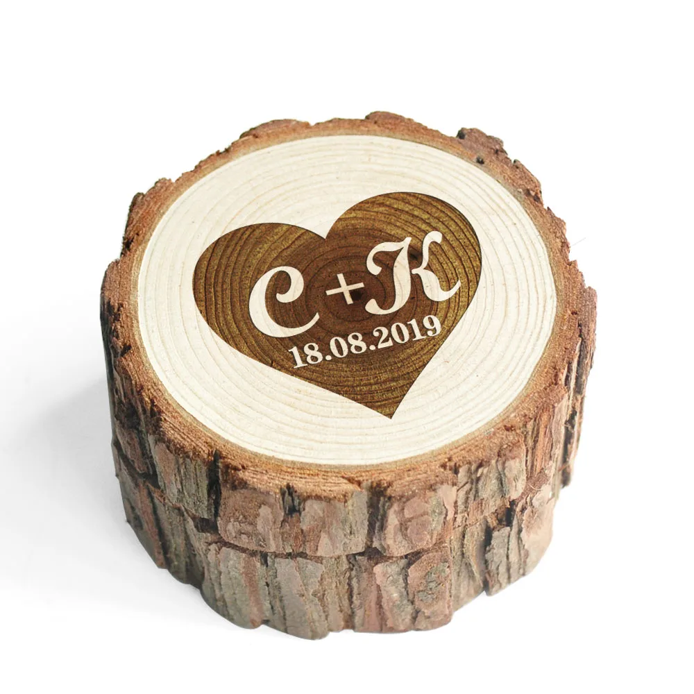 Rustic Wedding Ring Box,Custom Engraved Wood Ring Boxes,Personalized Wooden Ring Holder,Country Wedding Ring Box - Цвет: Мятно-зеленый