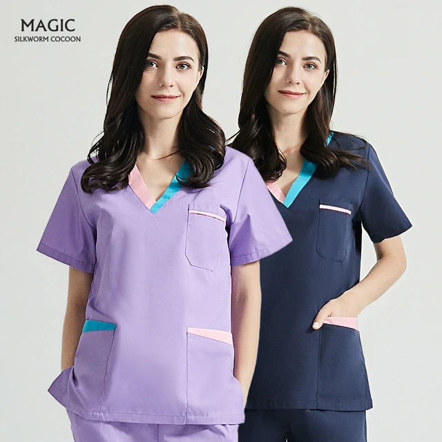 Scrubs Uniform Suit Beauty Salon Nursing Uniform Lab Coat Spa Uniform Pet  Shop Women Work Clothes Scrub Suit Set