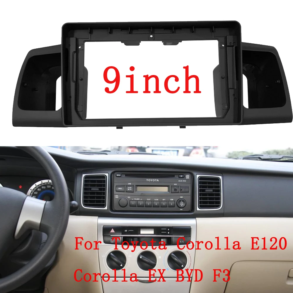 2 din Car radio Center Stereo Radio GPS Plate Panel Frame Fascia Replacement For Toyota Corolla E120 EX BYD F3 Dash Kit | Автомобили и