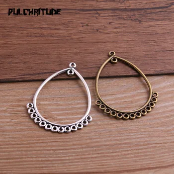 

10pcs 36*47mm Two Color Zinc Alloy Necklace Charm Jewelry DIY Hollow Water Droplets Connector Pendant Necklace
