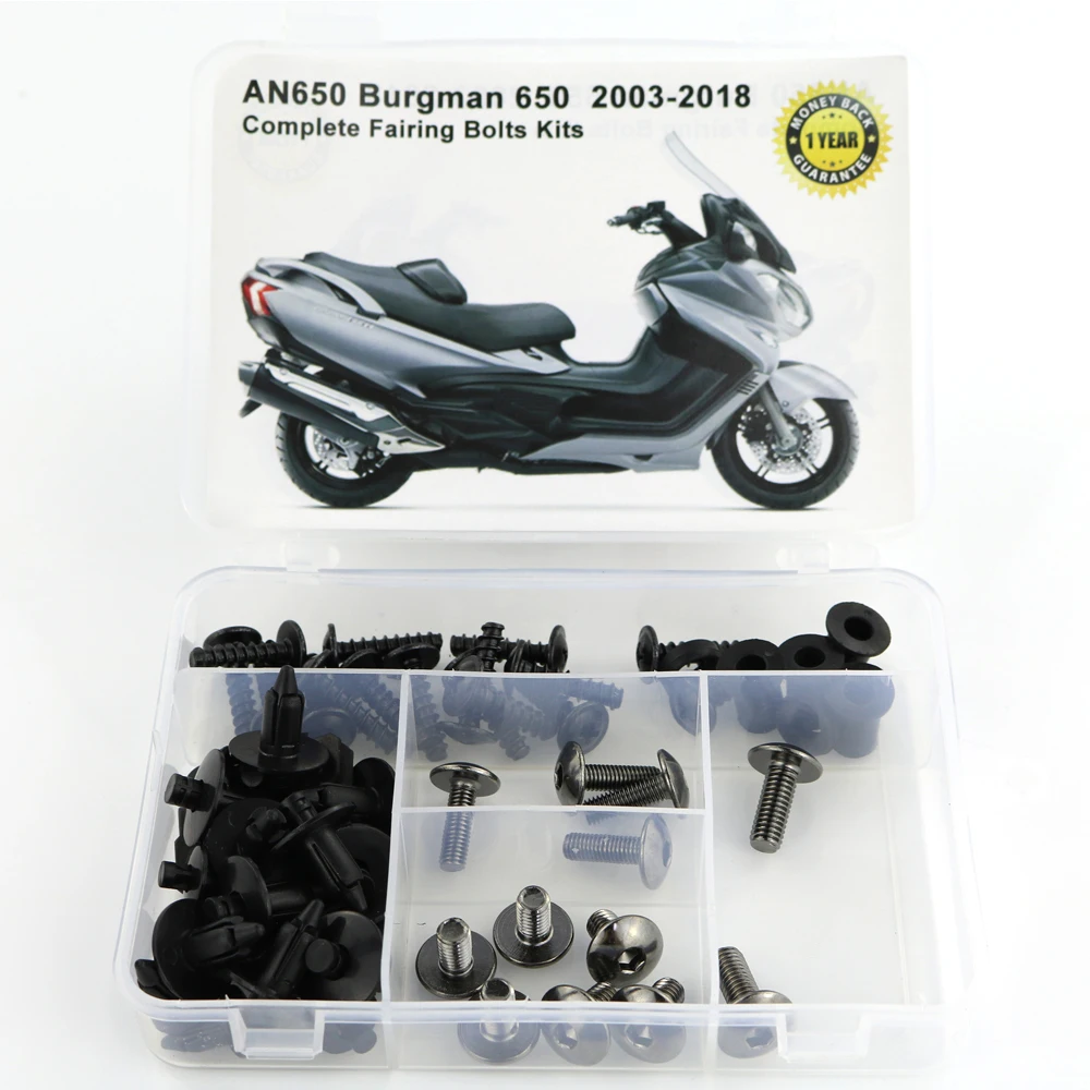 Для Suzuki AN650 Burgman 650 2003- полный обтекатель Болты Комплект зажимы скорость гайки мотоцикл обтекатель комплект OEM сталь - Цвет: Titanium
