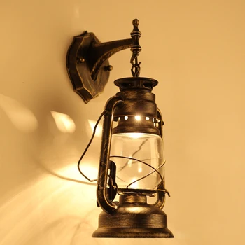 

European Retro Wall Lamp Vintage Glass Kerosene Wall Lamps E27 LED Wall Sconce Fixture For Bar Coffee Shop Bathroom