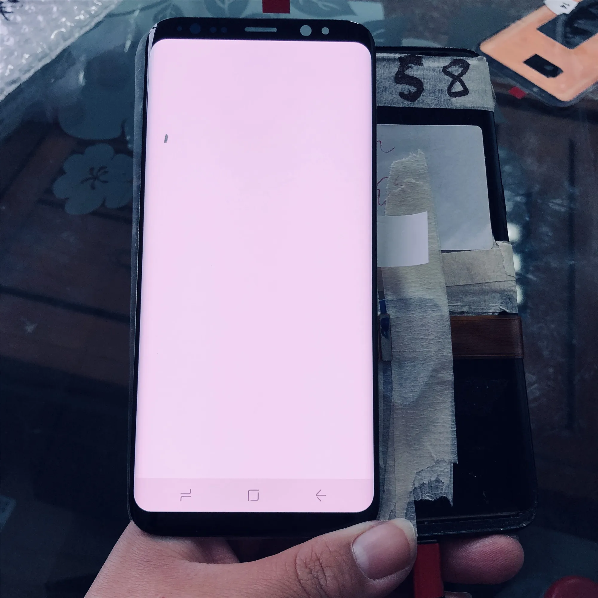 Большой ожога с мертвой точкой AMOLED LCD для Samsung Galaxy S8 G950 G950F ЖК дисплей сенсорный