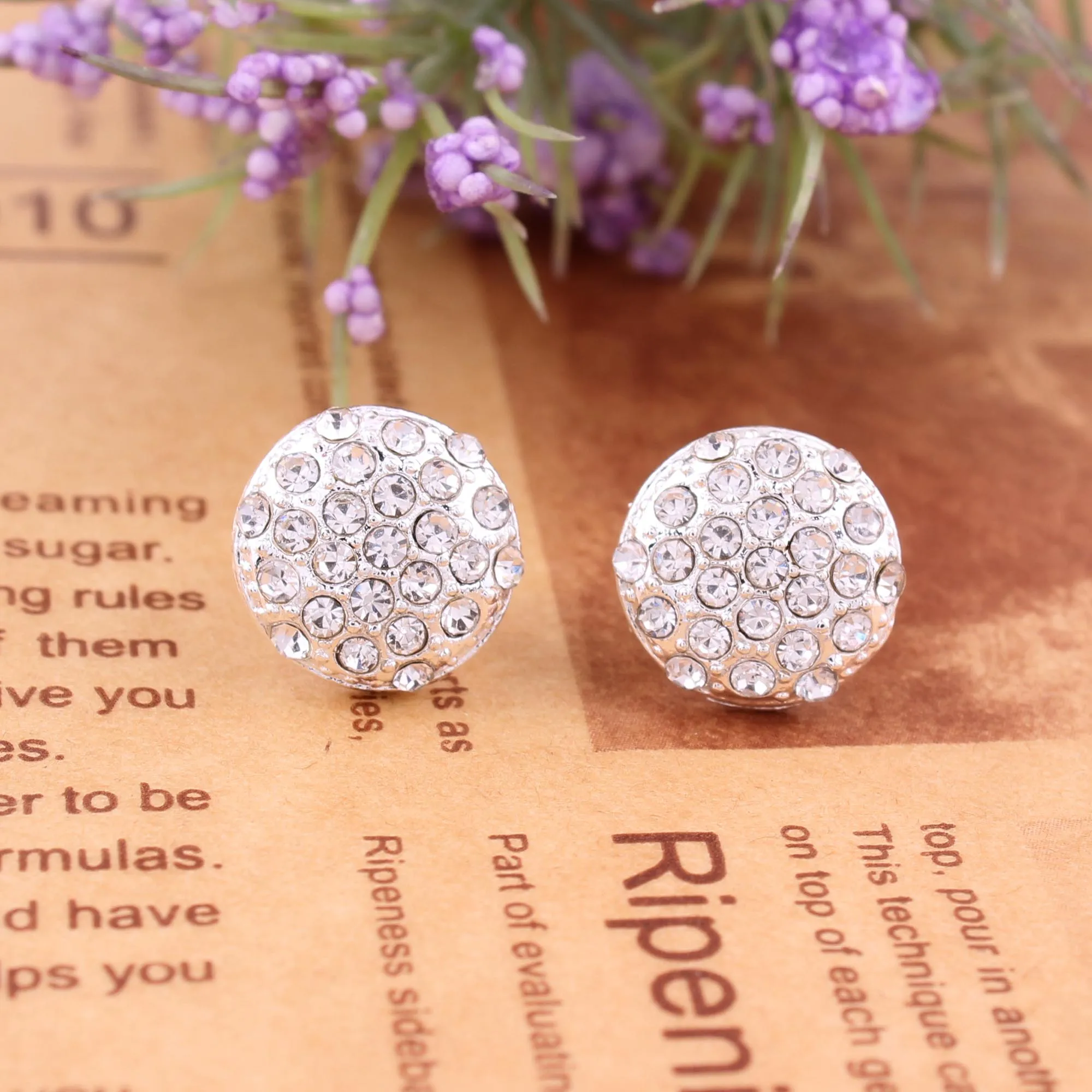 Fashion Jewelry Simulated Pearl Rhinestone Clip on Earrings Non Piercing for No Hole Ear Women