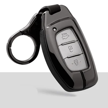 

Galvanzed Alloy&Leather Car Remote Key Case Cover For Hyundai IX25 IX35 I20 I30 I40 hb20 Santa Fe Creta Solaris 2017 Accessories