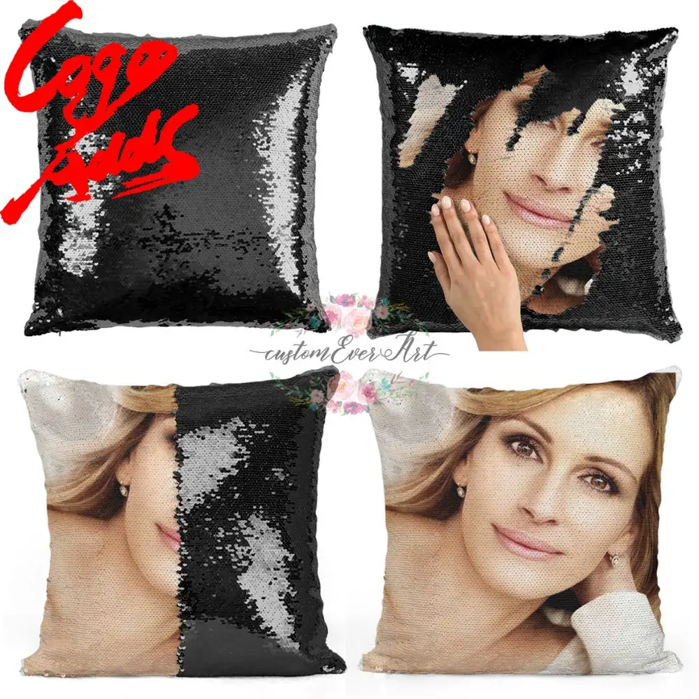 

Julia Roberts sequin pillow | sequin Pillowcase | Two color pillow | gift for her | gift for him | pillow | magic pillow