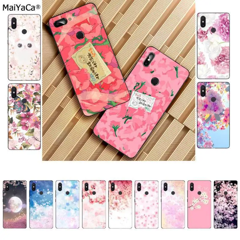 MaiYaCa Kawaii Japanese anime pink flowers Luxury Phone Cover for Xiaomi 8 9 se 5X Redmi 6pro 6A 4X 7 5plus note 5 | Мобильные