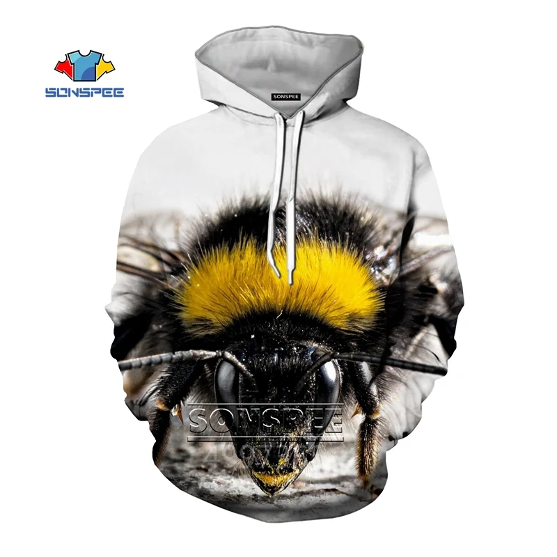SONSPEE bees/осенние модные толстовки для мальчиков и девочек-подростков с 3D принтом; Толстовка для отдыха; уличная одежда; Топ; пуловер для детей; C164