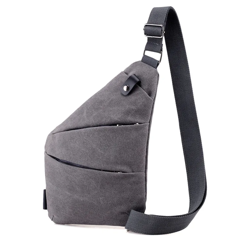 

Korean-style Soft Surface Cool Canvas Chest Bag Men's Shoulder Multi-pockets Shoulder Bag Sports Casual Riding Cross-body Backpa