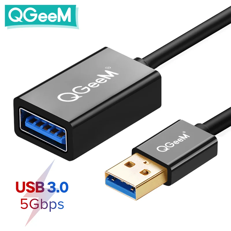 QGeeM USB кабель удлинитель Супер Скоростной 3 0 папа мама 1 м 2 Синхронизация данных