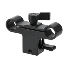

HDRIG 15mm Single Dual Railblock Rod Clamp Combination Perpendicular Type for DSLR Camera Shoulder Rig Kit Aluminum