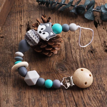 

Baby Tooth pacifier clips Fox dummy clip Tooth Pacifier Combination Safety Tooth pacifier holder Baby Molar Toy