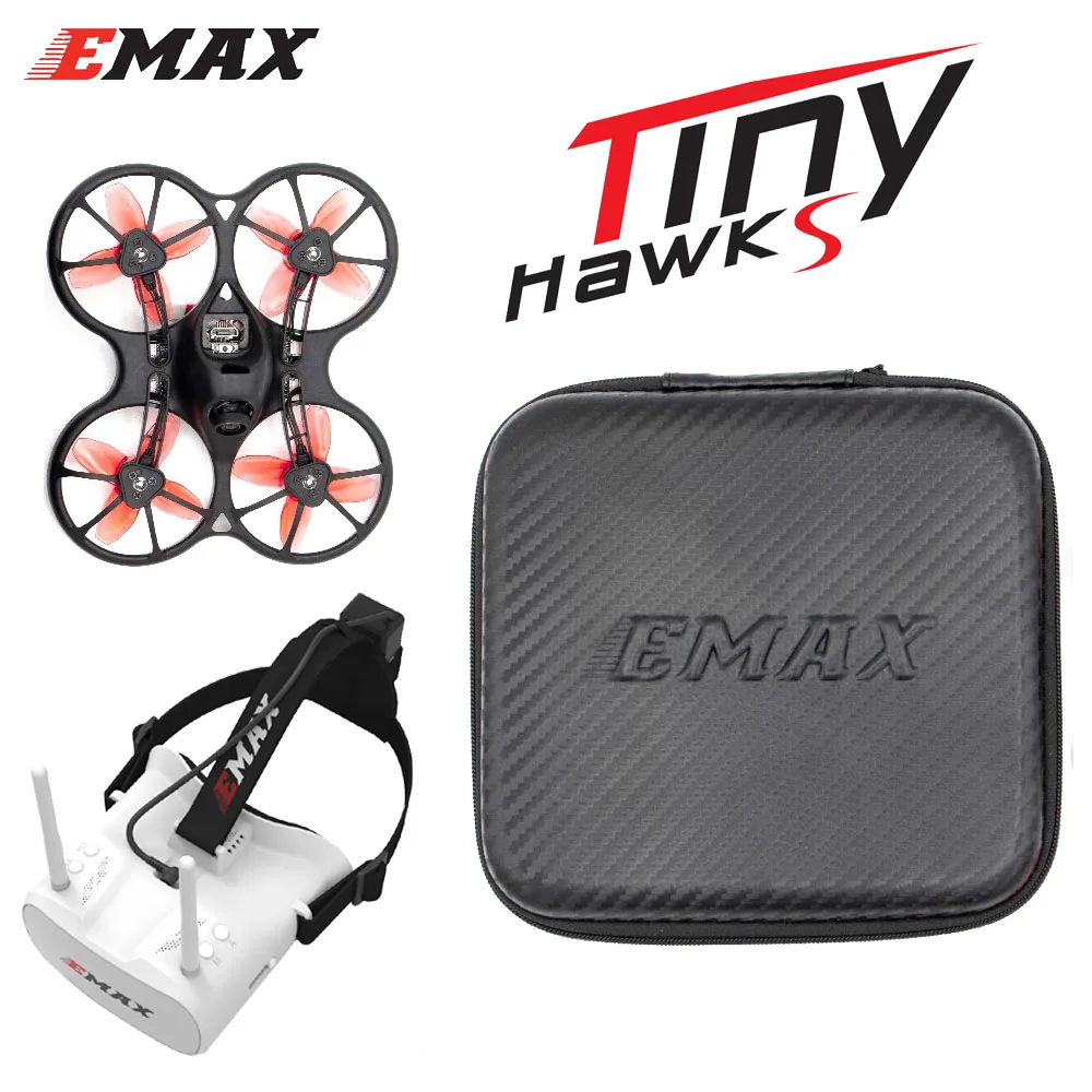 Emax 2S Tinyhawk S Mini FPV Racing Drone With Camera 0802 15500KV Brushless Motor Support 1/2S Battery 5.8G FPV Glasses RC Plane