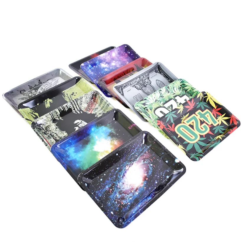 Rolling Tray 180 *125 mm Handroller Leaves Pattern Yellow Smoking Accessories Machine Grinder Storage Dropship | Дом и сад