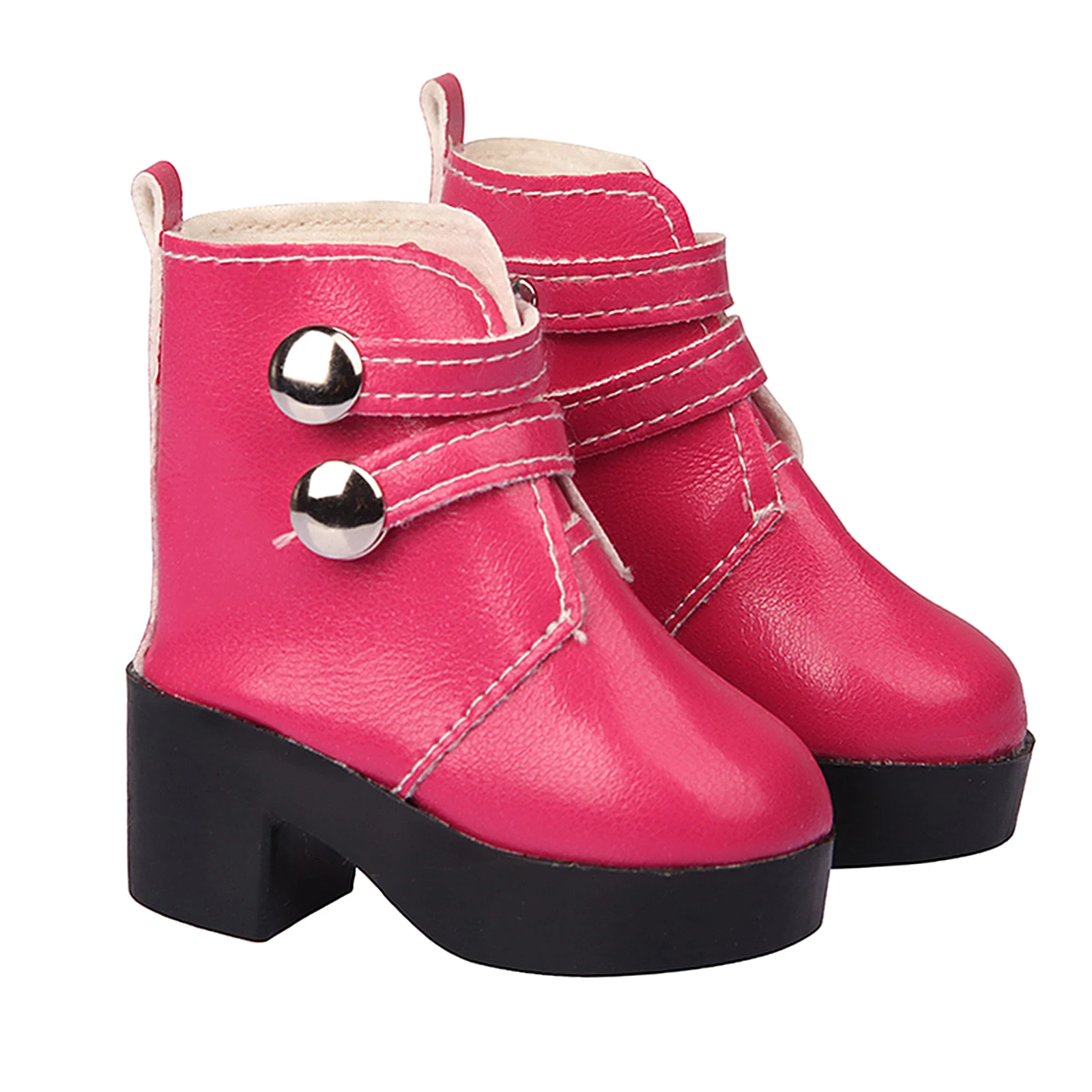 Fashion Boots Hand Made High Heel PU Leather Shoes for 18inch American Dolls Shoes Girl Doll Outfit Accessories