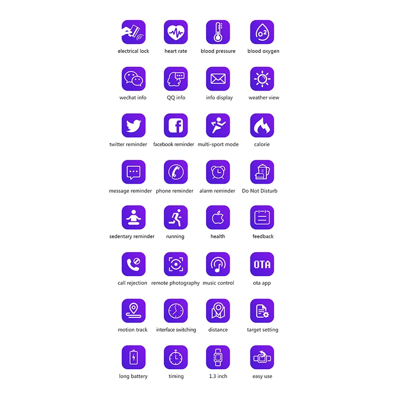 Smart Pedometer Blood Pressure Measurement Bluetooth Waterproof Fitness Tracker Watch Heart Rate Monitor Pedometer Women Men