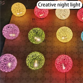 

Fashion Battery Book Reading Light Twine Weaving Sepak Takraw Indoor Lights Wireless Night Light Eco-Friendly Desk Lamp Bed Lamp