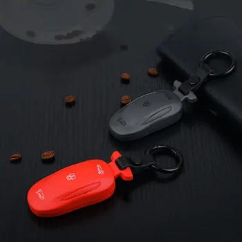 

High Quality Car Keychain Key Case Cover Ring Protector Modification For Tesla Model 3 Model X Model S Car Accessories