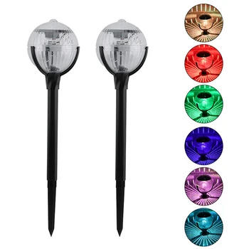 

LED Pathway Light Color Changing Solar Ball Stake Light Garden Lamp Decor PAK55