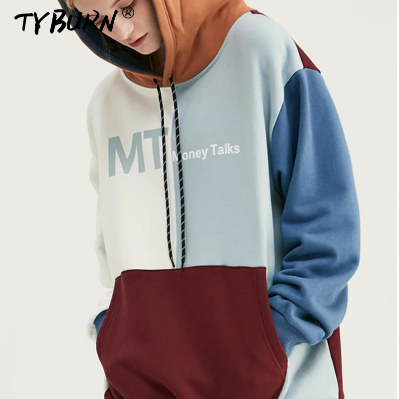 TYBURN мужские хлопковые индивидуальные контрастные толстовки Толстовка Зимняя строчка мужские с капюшоном высокого качества мужские с капюшоном