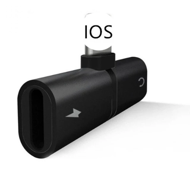 Для Lightning to 3.5mm разъем для наушников аудиокабель конвертер адаптер Aux музыка для iPhone 7 8 X XR XS сплиттер для наушников IOS 12 - Цвет: Черный