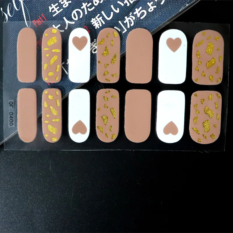 QF-400 1 Sheet Nail Art Sticker Mix Design Adhesive Wraps Full Cover DIY Stickers 3D Manicure Decoration Tips Decal for Women Wholesale - Цвет: QF-400