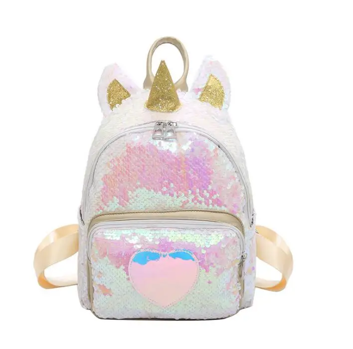 Популярный женский рюкзак с блестками для девочек, цветной ранец с единорогом, Детский Рюкзак Студенческая сумка - Цвет: style 1