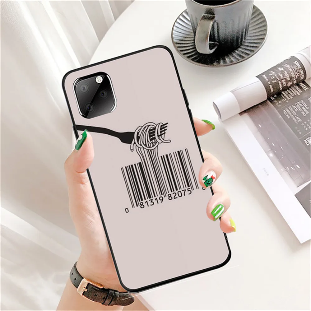 

for Iphone11proPlus XR 8 X 7Plus 11proMax Se2 Case Funny Tpu Soft Black Back Cover Full Protective Funda coque etui bumper