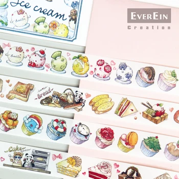 

Sweetmeats Ice -cream Coffee Washi Tapes Bullet Journal Masking Tape Adhesive Tape DIY Scrapbooking Washi Stickers